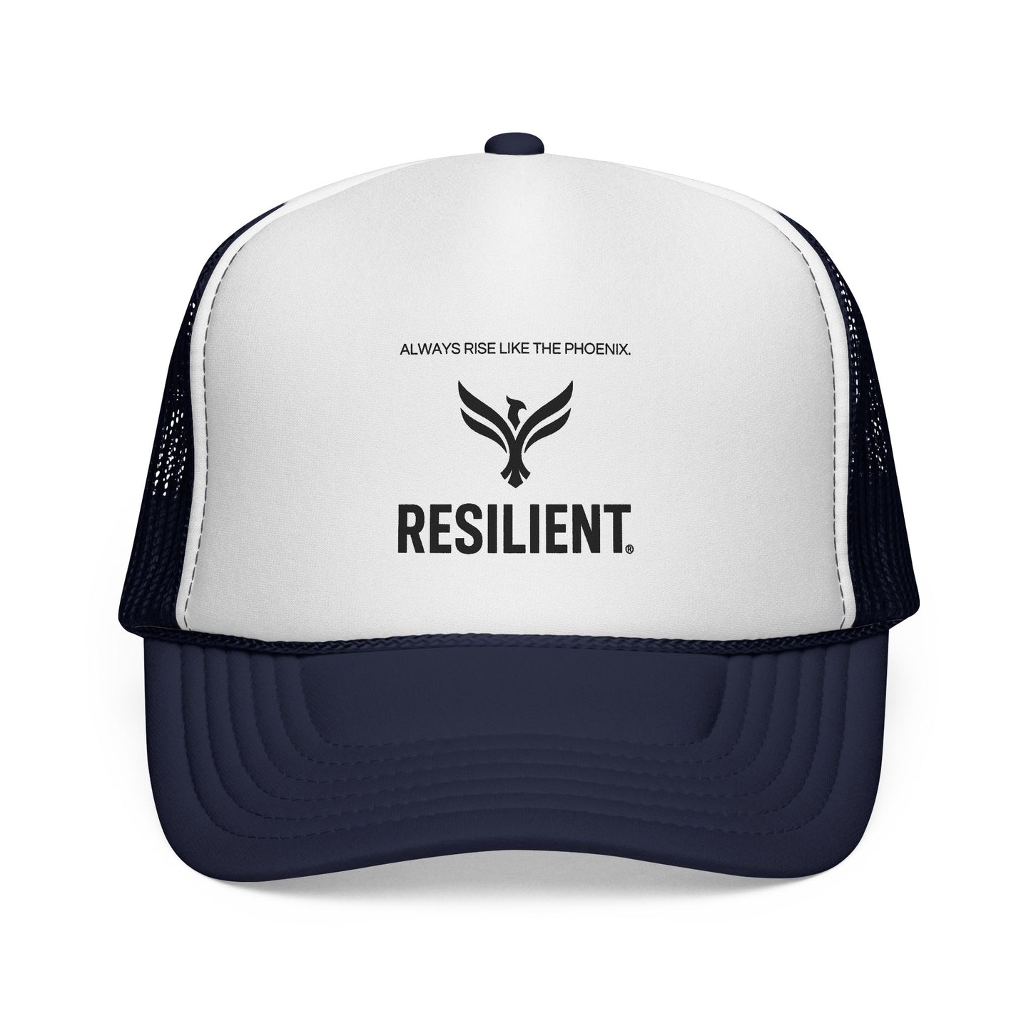 Resilient Trucker Hat — "Always Rise Like the Phoenix" Mesh Cap