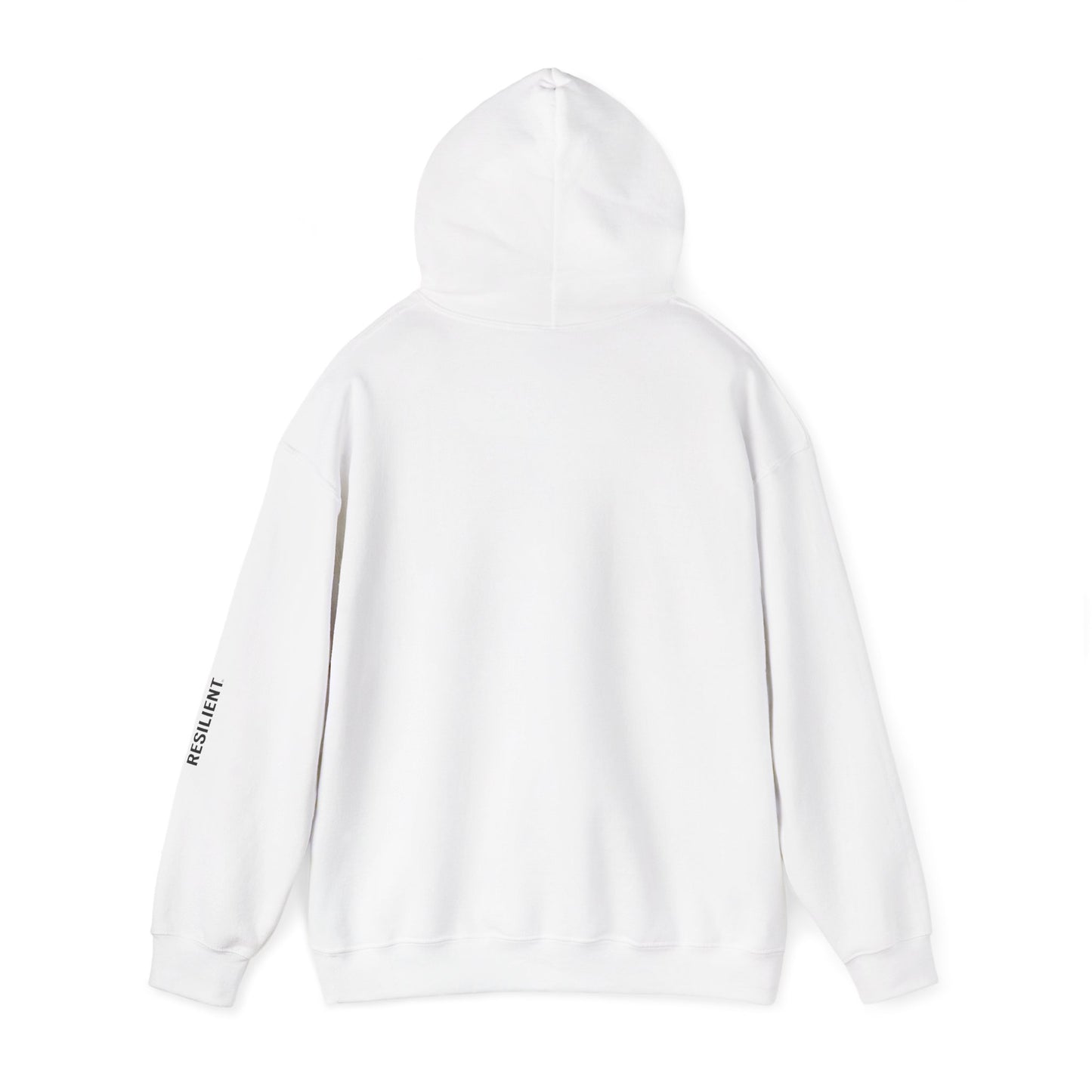Jesus Minimalist Hoodie — Faith Graphic Pullover with 'Resilient' Sleeve