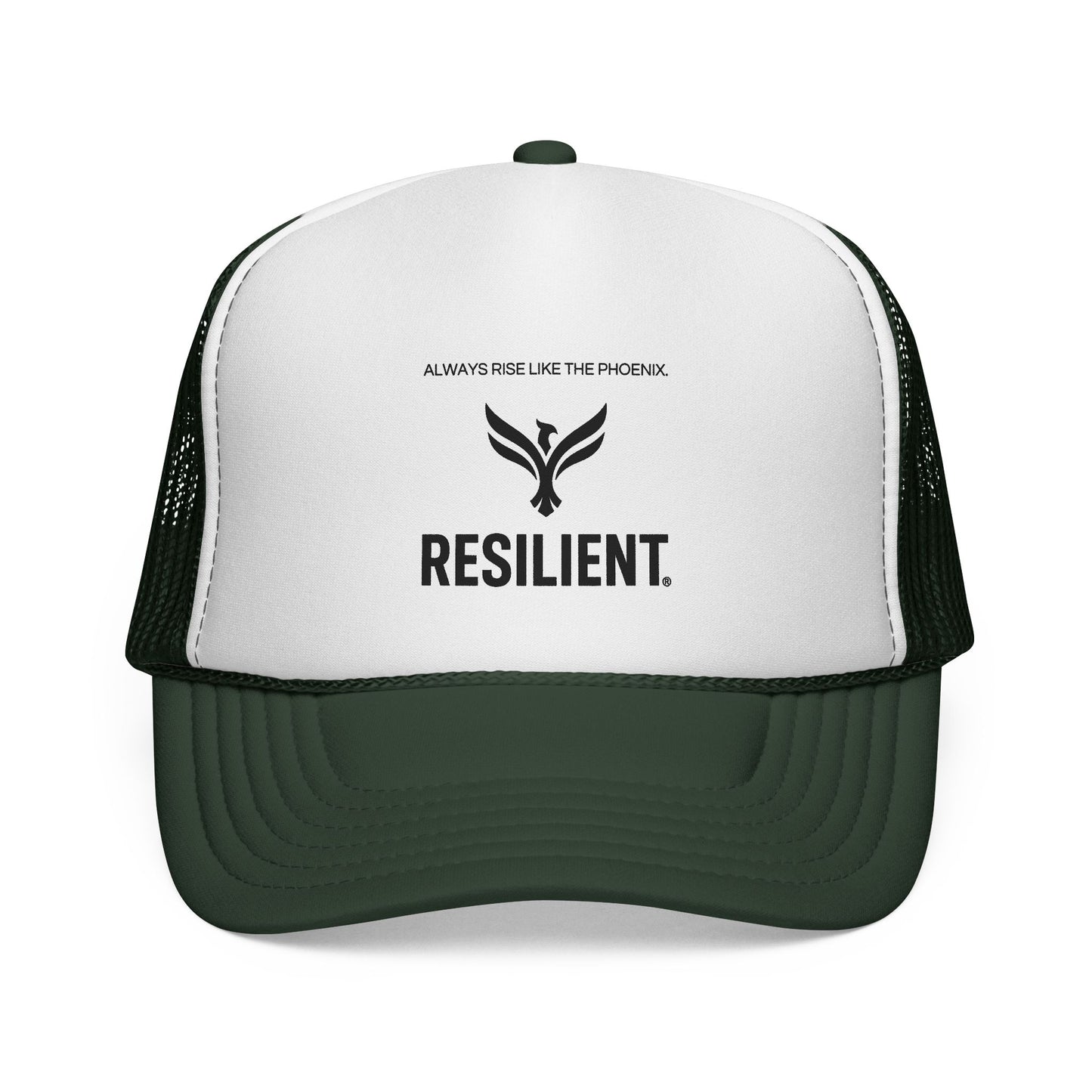 Resilient Trucker Hat — "Always Rise Like the Phoenix" Mesh Cap
