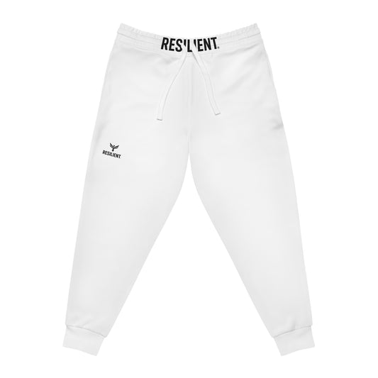 Minimal Logo Athletic Joggers — White Casual Sweatpants