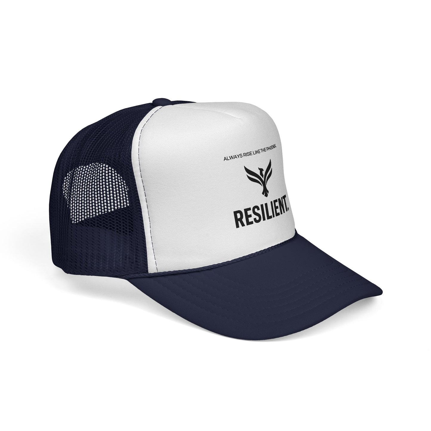 Resilient Trucker Hat — "Always Rise Like the Phoenix" Mesh Cap