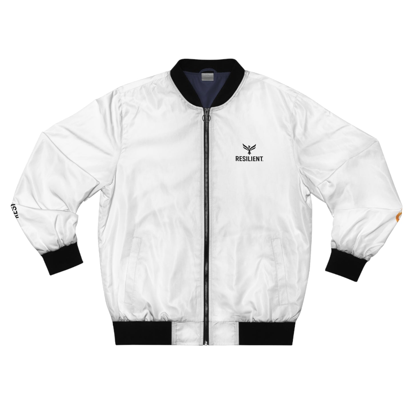 Resilient Logo Bomber Jacket — Men's Lightweight White AOP Jacket