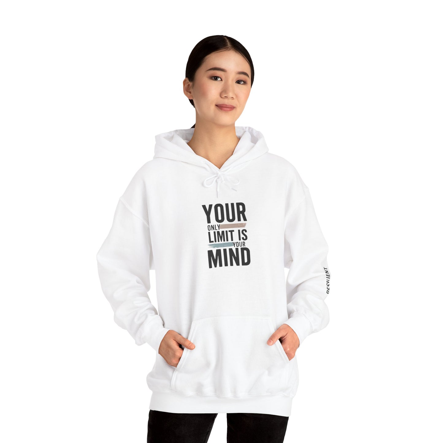 Your Only Limit Is Your Mind Hoodie — Motivational White Pullover