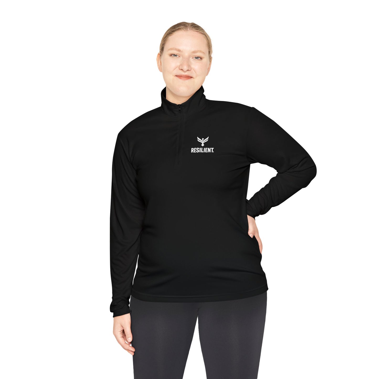 Quarter-Zip Pullover — Minimal White Athletic Pullover