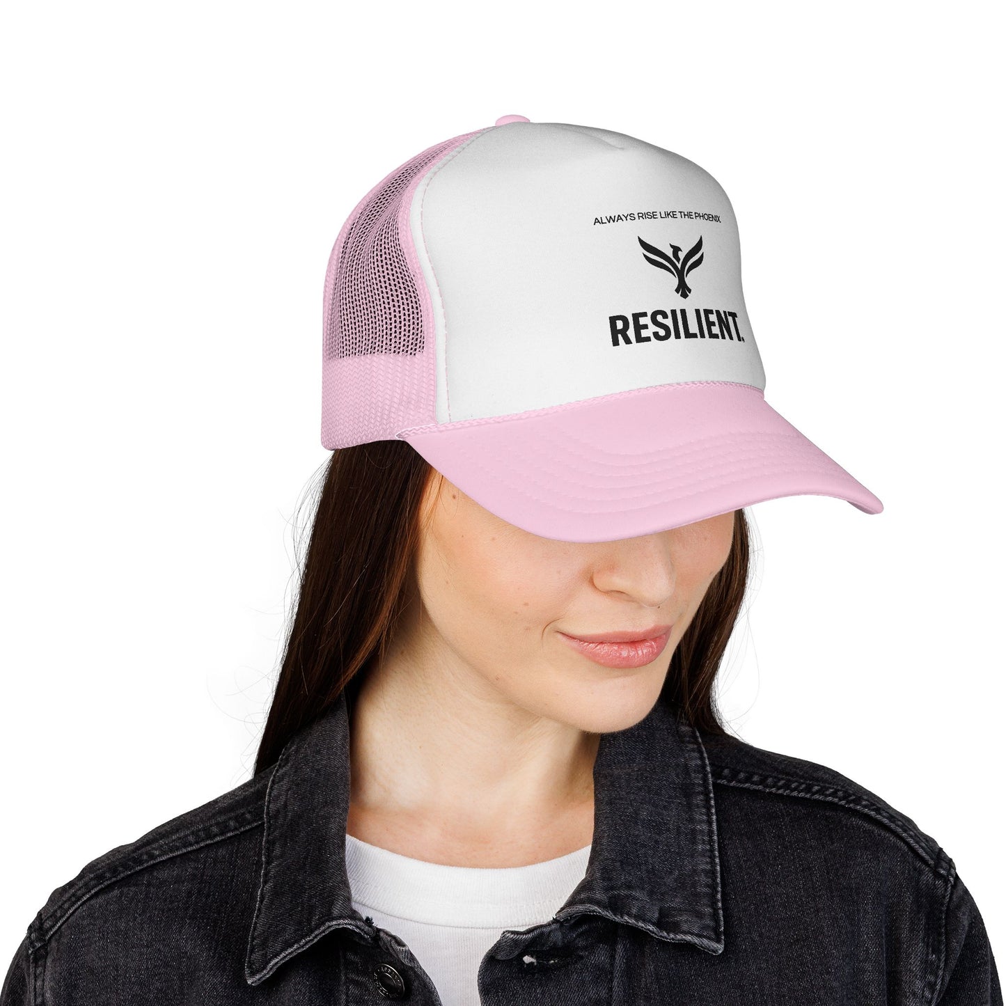 Resilient Trucker Hat — "Always Rise Like the Phoenix" Mesh Cap