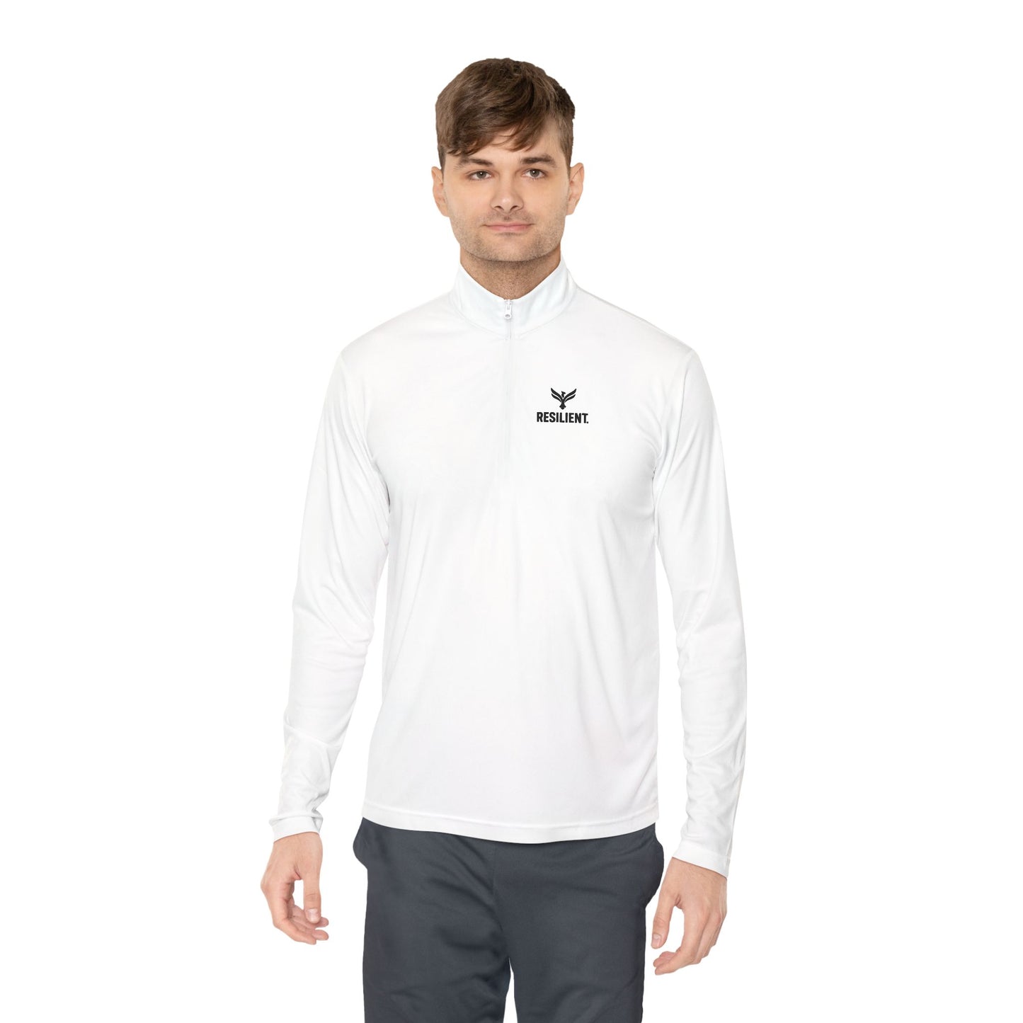 Quarter-Zip Pullover — Minimal White Athletic Pullover