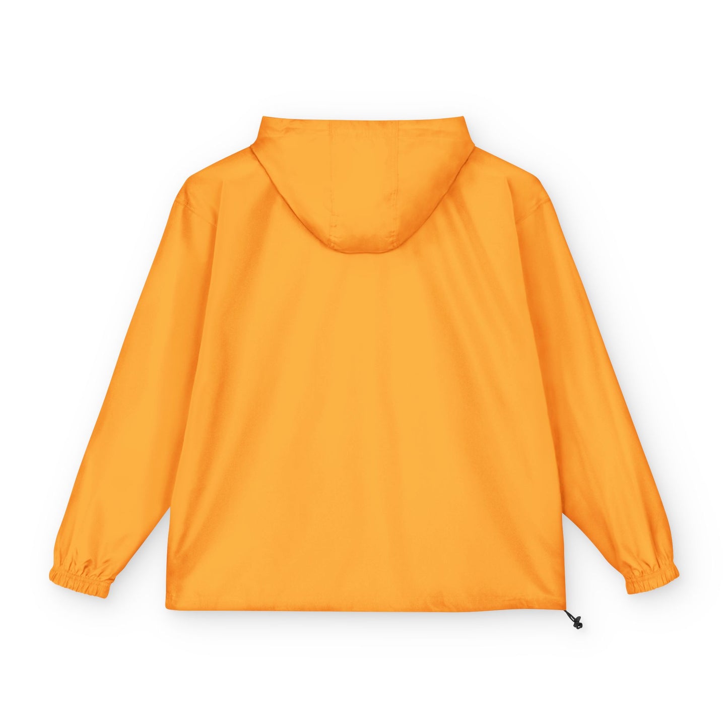 Packable Orange Anorak Jacket — Lightweight Hooded Windbreaker with Small Logo