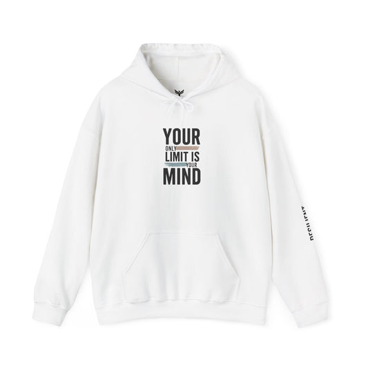 Your Only Limit Is Your Mind Hoodie — Motivational White Pullover
