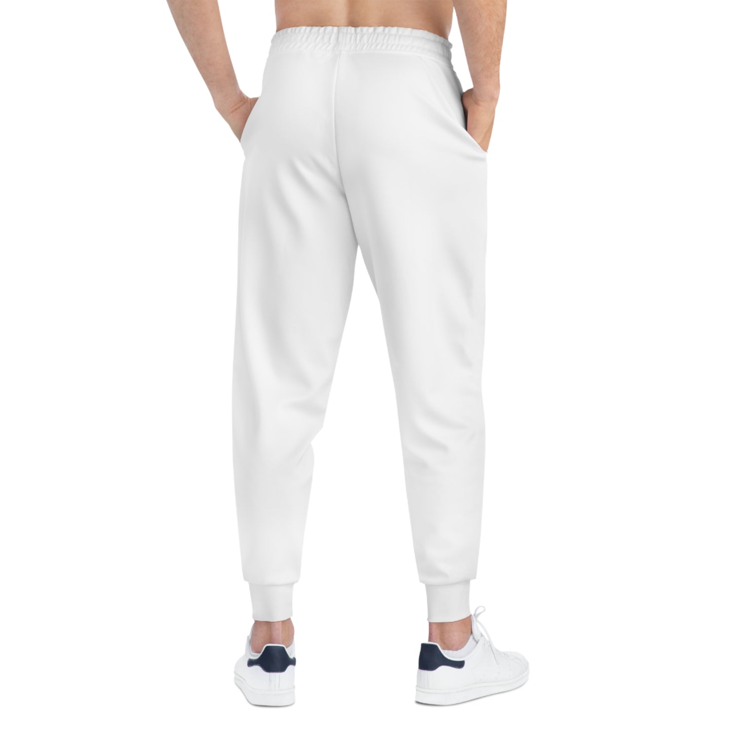 Minimal Logo Athletic Joggers — White Casual Sweatpants