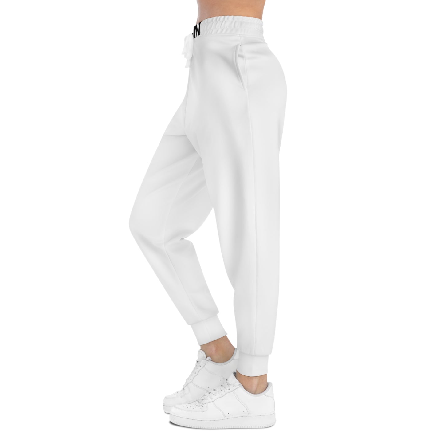 Minimal Logo Athletic Joggers — White Casual Sweatpants