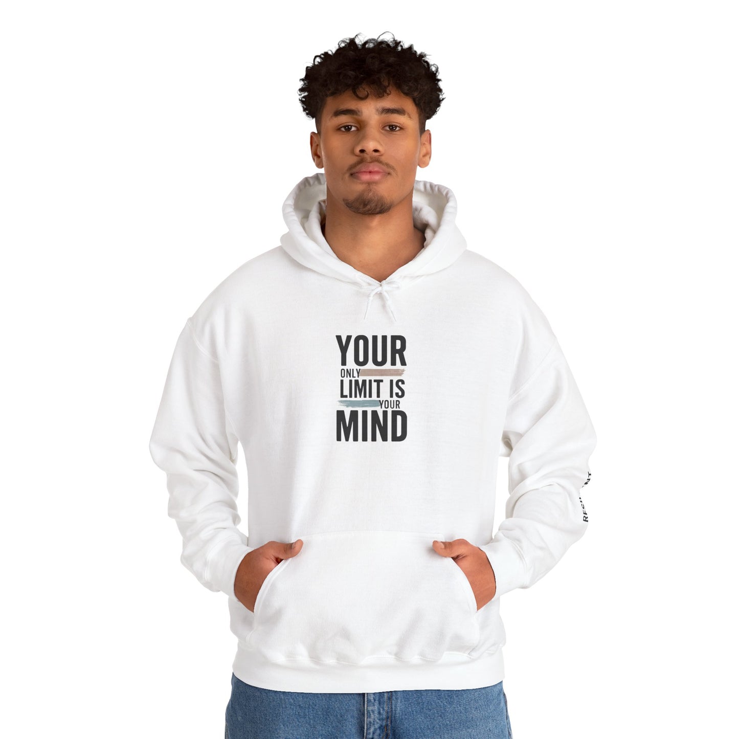 Your Only Limit Is Your Mind Hoodie — Motivational White Pullover