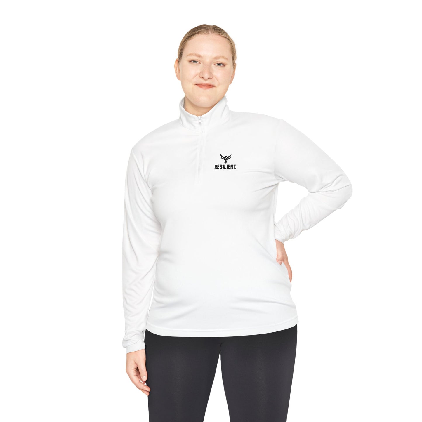 Quarter-Zip Pullover — Minimal White Athletic Pullover
