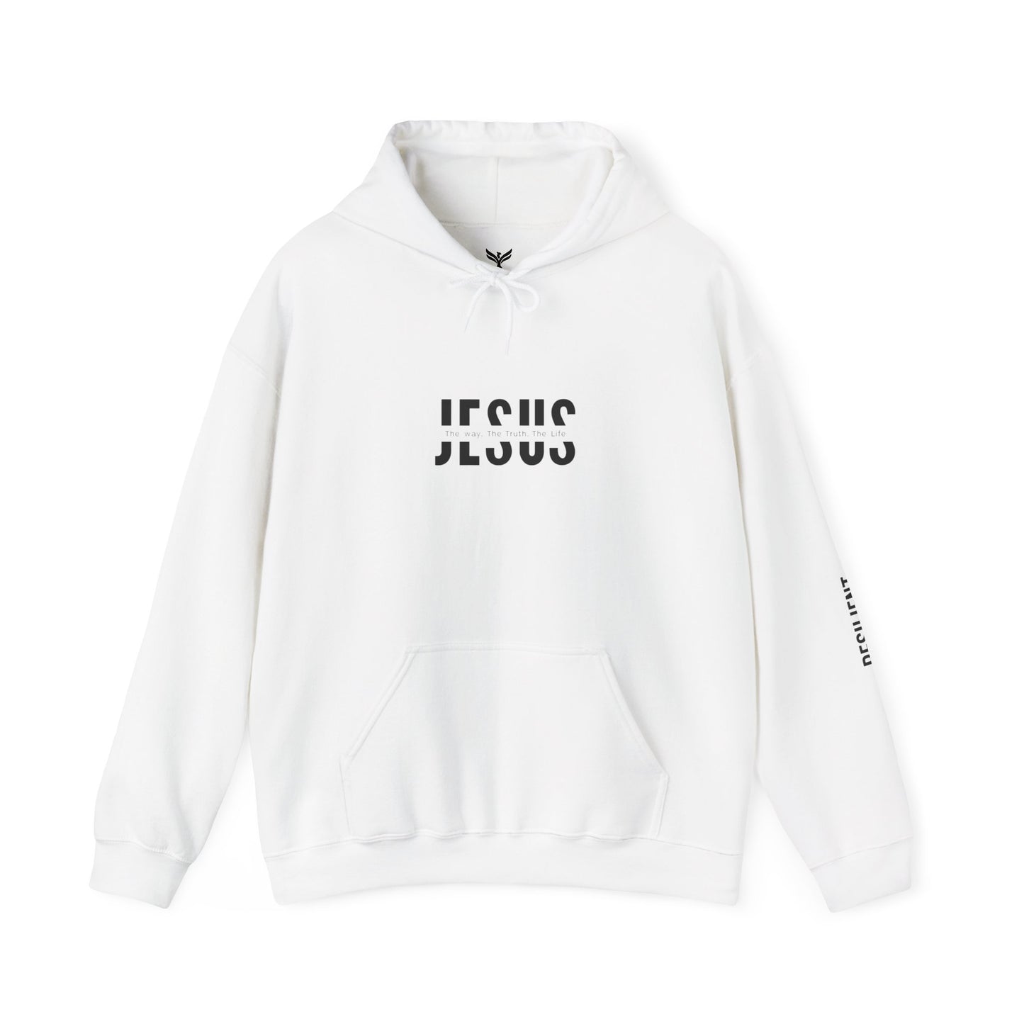 Jesus Minimalist Hoodie — Faith Graphic Pullover with 'Resilient' Sleeve