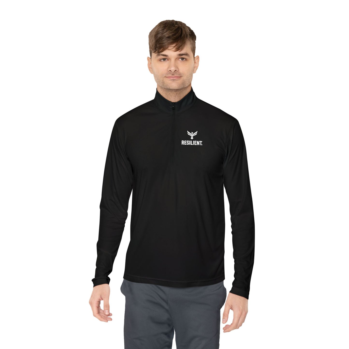 Quarter-Zip Pullover — Minimal White Athletic Pullover