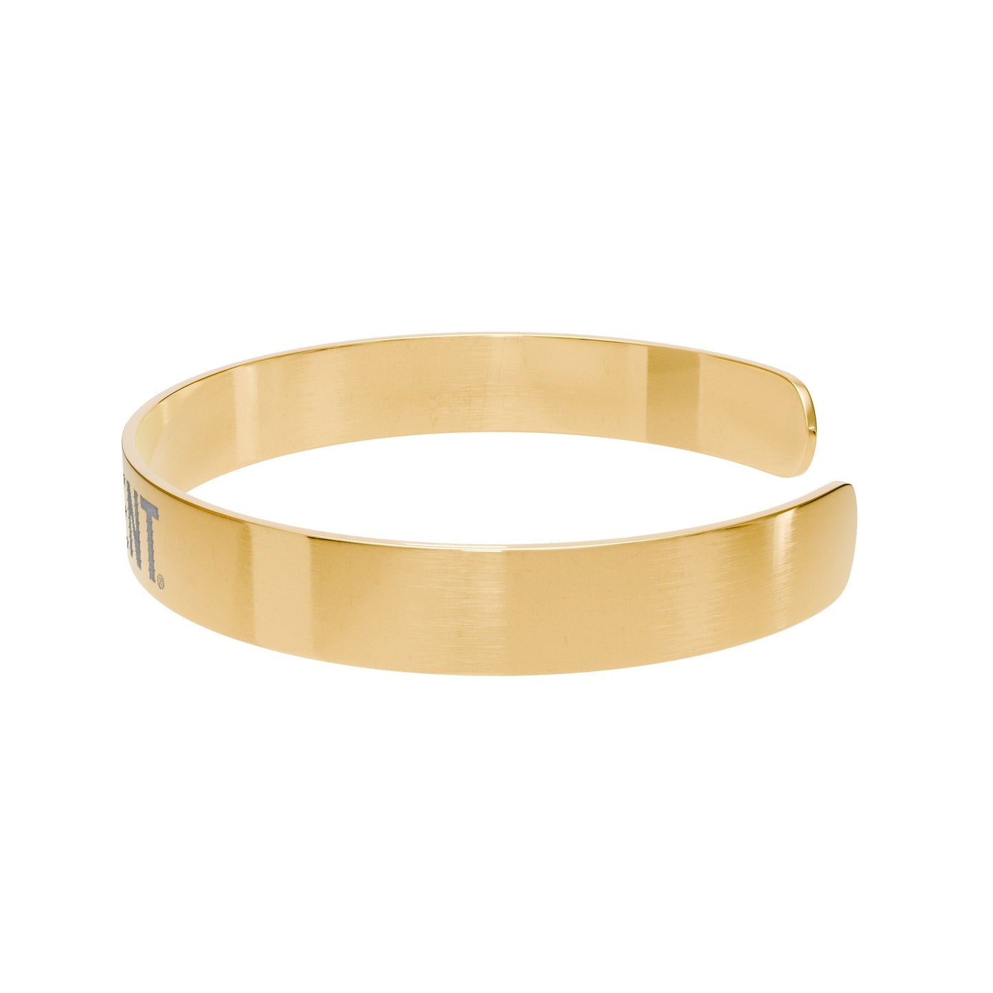 Resilient Engraved Gold Cuff Bracelet — Inspirational Adjustable Bangle
